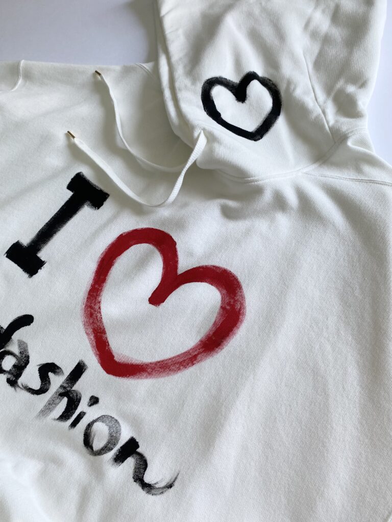 ハンドペイントパーカー・I♡ fashion sizeSSB | eriutsugi｜つくる