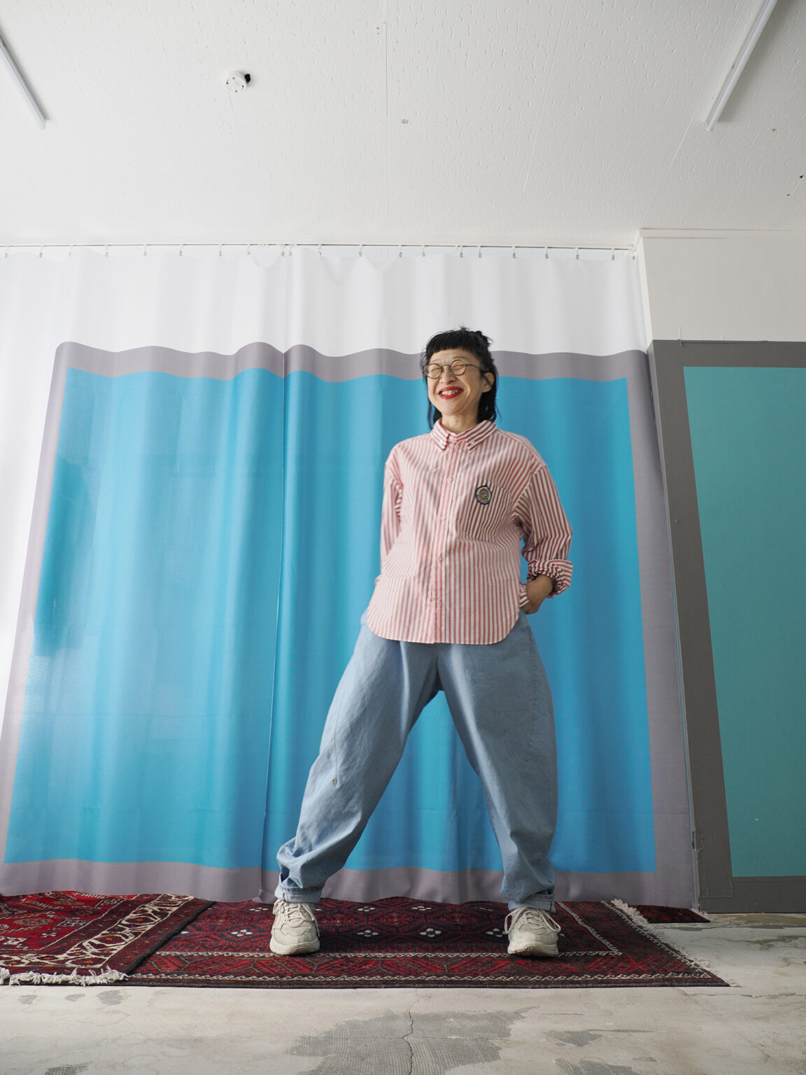 Colorblock Striped Shirt Red[Now in Stock] | eriutsugi｜つくる 伝える 楽しむ