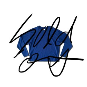 Motteke Droboo!Long Sleeve T-shirt Straight Blue  [Now in Stock!]