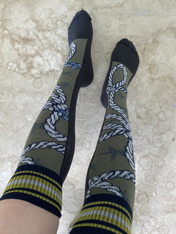 Twist Rope Ribbon High Socks Khaki [Limited Quantity Reservation Item] - 画像 (4)