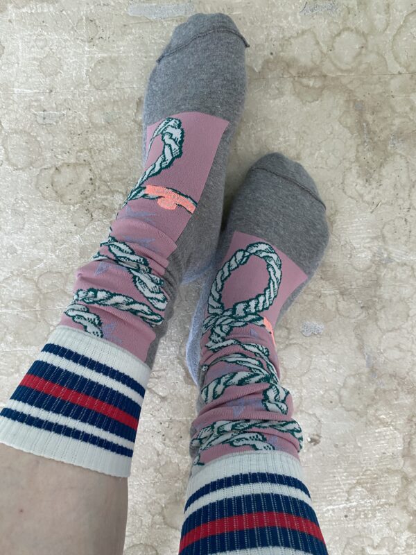 Twist Rope Ribbon High Socks Pink [Limited Quantity Reservation Item] - 画像 (6)