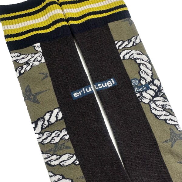 Twist Rope Ribbon High Socks Khaki [Limited Quantity Reservation Item] - 画像 (3)