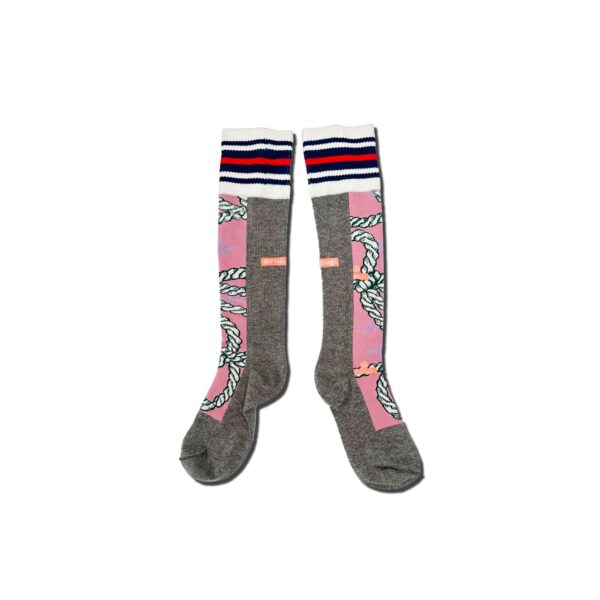 Twist Rope Ribbon High Socks Pink [Limited Quantity Reservation Item] - 画像 (2)