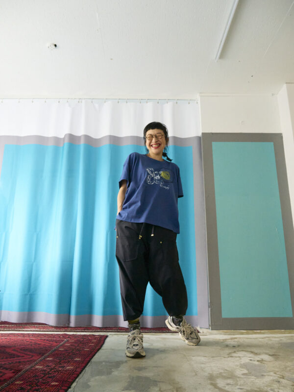 Handpainted Tee size01 strait blue [limited edition of 1 pieces Now in stock!] - 画像 (6)