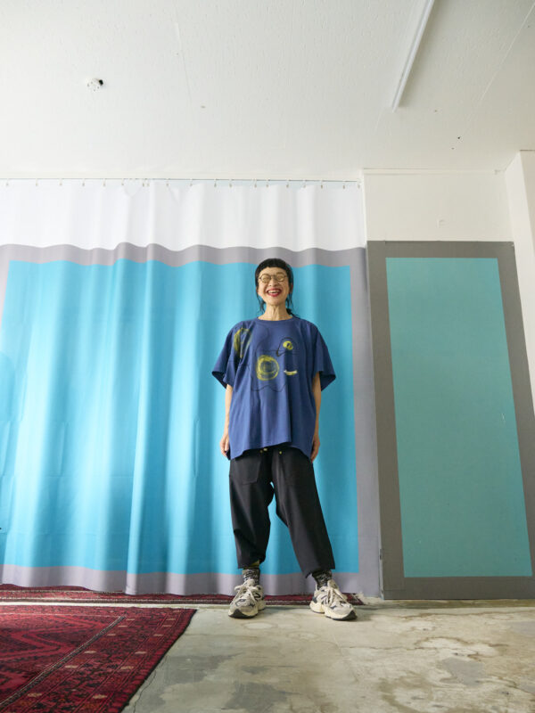 Handpainted Tee sizeF strait blue [limited edition of 1 pieces Now in stock!] - 画像 (7)