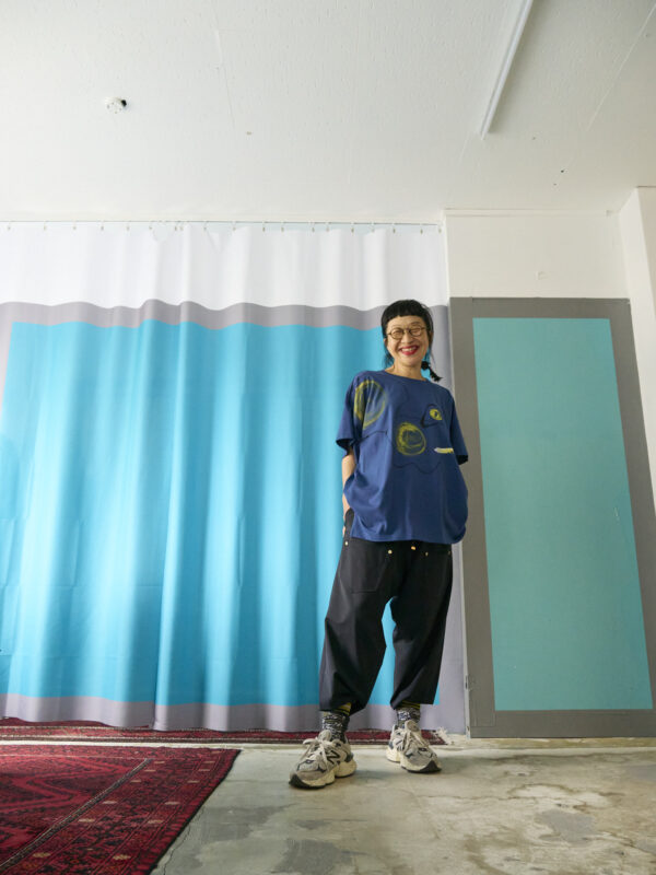 Handpainted Tee sizeF strait blue [limited edition of 1 pieces Now in stock!] - 画像 (6)