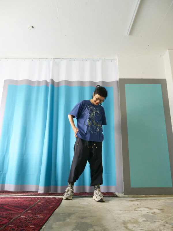 Handpainted Tee size01 strait blue [limited edition of 1 pieces Now in stock!] - 画像 (8)