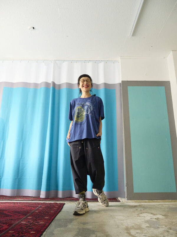 Handpainted Tee size01 strait blue [limited edition of 1 pieces Now in stock!] - 画像 (6)