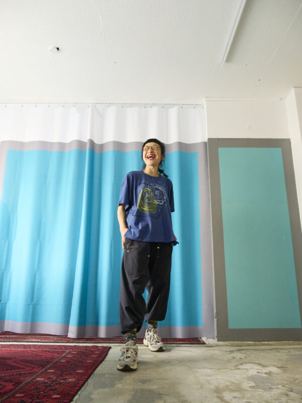 Handpainted Tee size01 strait blue [limited edition of 1 pieces Now in stock!] - 画像 (7)