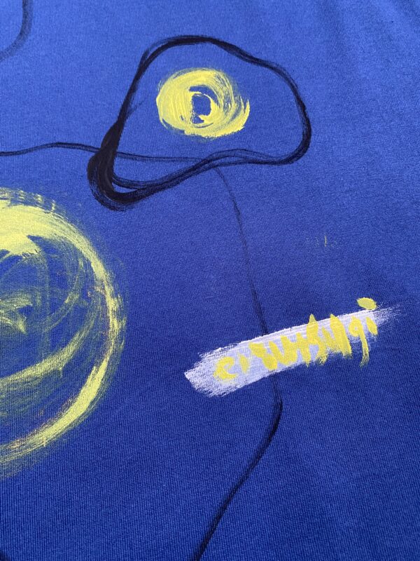 Handpainted Tee sizeF strait blue [limited edition of 1 pieces Now in stock!] - 画像 (3)