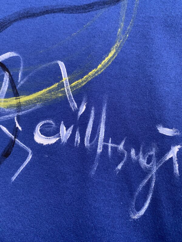 Handpainted Tee size01 strait blue [limited edition of 1 pieces Now in stock!] - 画像 (6)