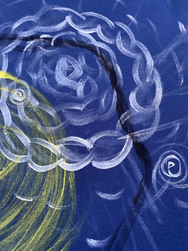 Handpainted Tee size01 strait blue [limited edition of 1 pieces Now in stock!] - 画像 (4)