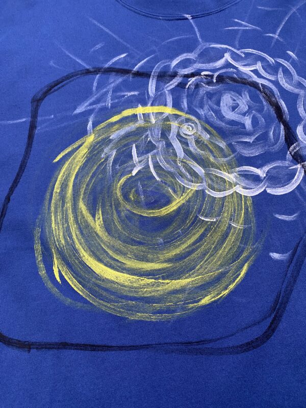 Handpainted Tee size01 strait blue [limited edition of 1 pieces Now in stock!] - 画像 (5)