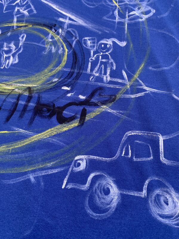 Handpainted Tee  sizeSB strait blue [limited edition of 1 pieces Now in stock!] - 画像 (7)