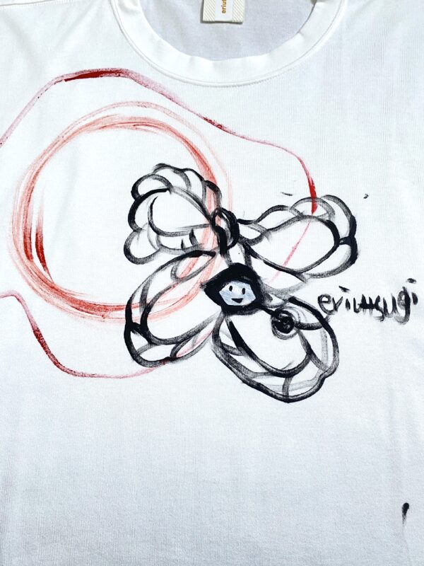Handpainted Tee sizeF white [limited edition of 1 pieces Now in stock!] - 画像 (4)