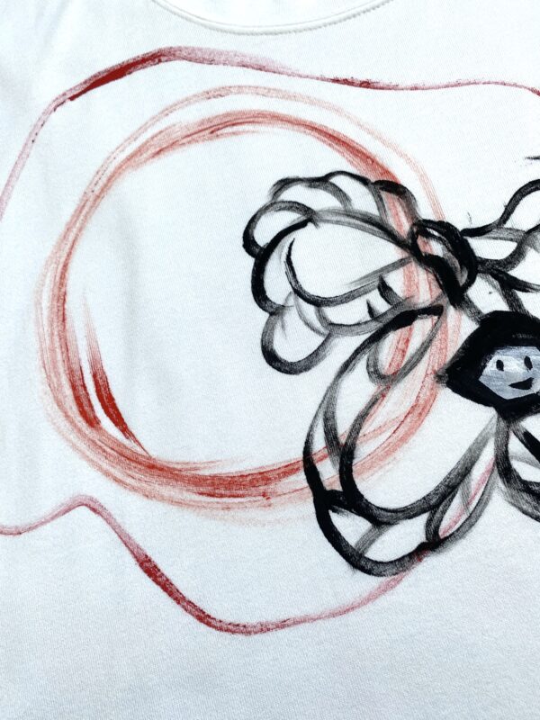 Handpainted Tee sizeF white [limited edition of 1 pieces Now in stock!] - 画像 (5)