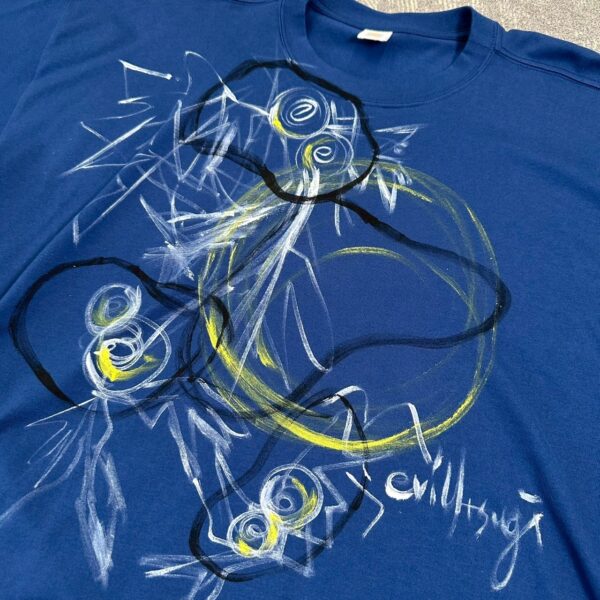 Handpainted Tee size01 strait blue [limited edition of 1 pieces Now in stock!] - 画像 (3)