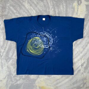 Handpainted Tee size01 strait blue [limited edition of 1 pieces Now in stock!]
