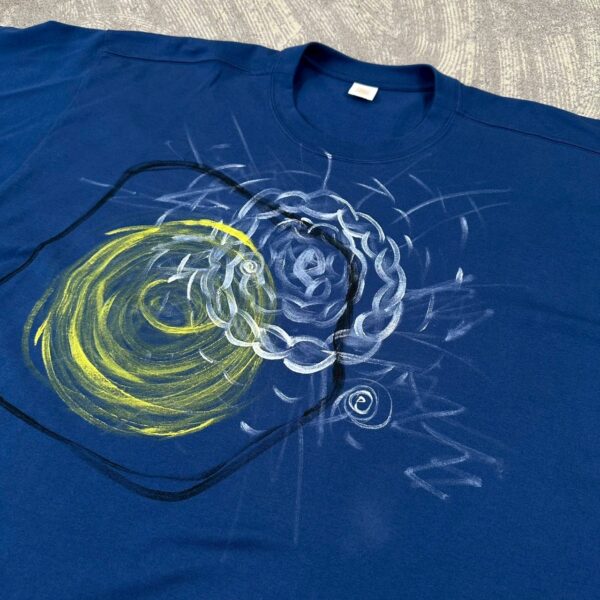 Handpainted Tee size01 strait blue [limited edition of 1 pieces Now in stock!] - 画像 (3)