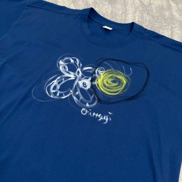 Handpainted Tee size01 strait blue [limited edition of 1 pieces Now in stock!] - 画像 (3)