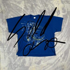 Handpainted Tee size01 strait blue [limited edition of 1 pieces Now in stock!]
