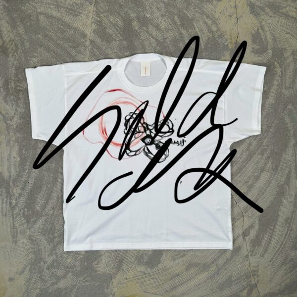 Handpainted Tee sizeF white [limited edition of 1 pieces Now in stock!]