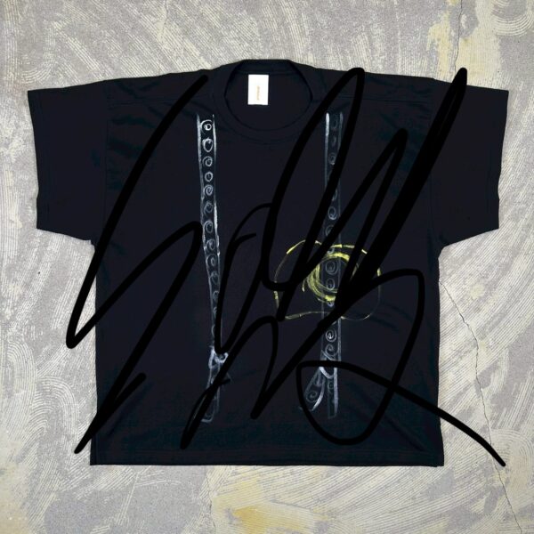 Handpainted Tee sizeF black [limited edition of 1 pieces Now in stock!]