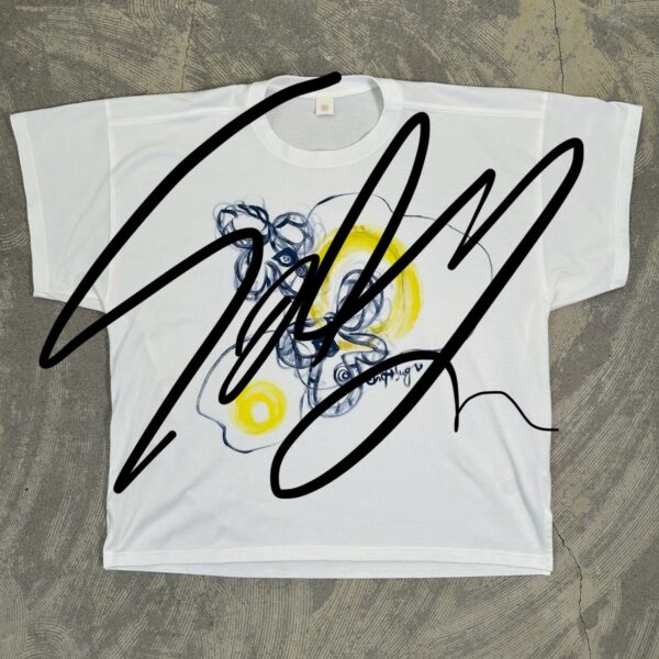 Handpainted Tee sizeF white [limited edition of 1 pieces Now in stock!]