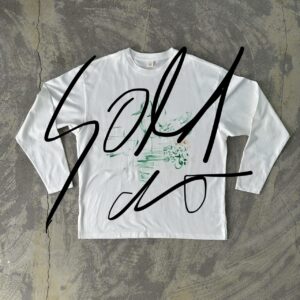 "Cold, Little Egret?"Handpainted Tee sizeF off white [limited edition of 1pieces]
