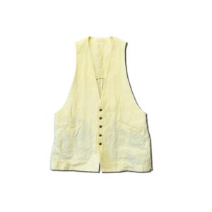 Linen Cotton VEST yellow [Limited Quantity Riservation Item]
