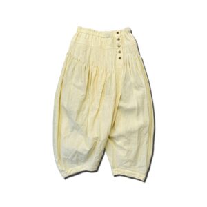 Linen Cotton Gather Pants Yellow [Limited Quantity Riservation Item]