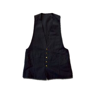 Linen Cotton VEST black [Limited Quantity Riservation Item]