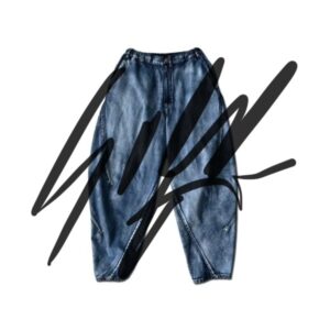 Painterly Round Denim Pants  [Now in Stock!]