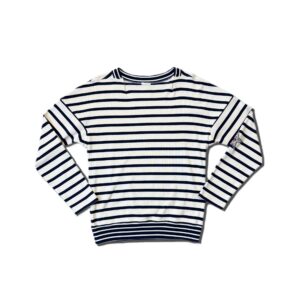 Border Long Tee Ecru Navy [Limited time Reservation Product]